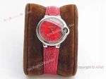 Swiss Ballon Bleu Cartier Watch Copy Red Dial NH05 Automatic 33mm